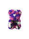 Floral Mosaic Ursuleț Spumă Trandafiri 25 Cm Decorat Manual În Cutie Cadou Mov-Liliachiu-Alb