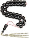 Roloi Komboloi Mastic Worry Beads with 33 Beads Black 43cm