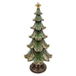 Christmas Tree Green-Gold Polyresin 30cm
