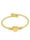 Visetti Women's Bracelet Handcuffs with design Heart made of Steel Gold Plated