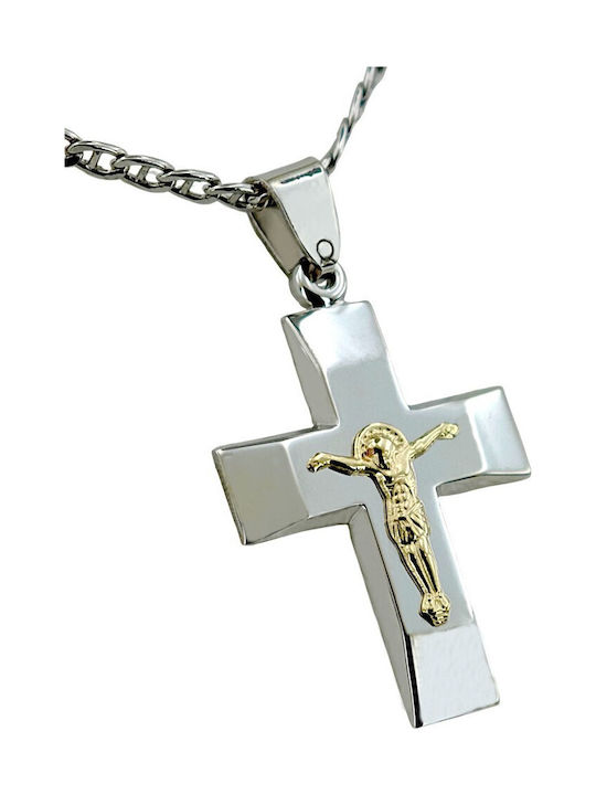 VTJ Men's Cross with the Crucified from Silver with Chain