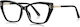 Techsuit Anti-Blue Light Glasses Reflex PC 2262 Women Rectangle TR90 & Metal Frame AC Lens Black