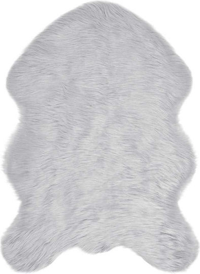 vidaXL Teppich Kamin Rechteckig Leder Gray
