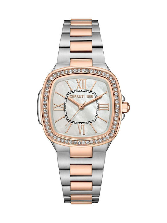 Cerruti Crystals Two Tone Ceas de Damă cu Rose ...