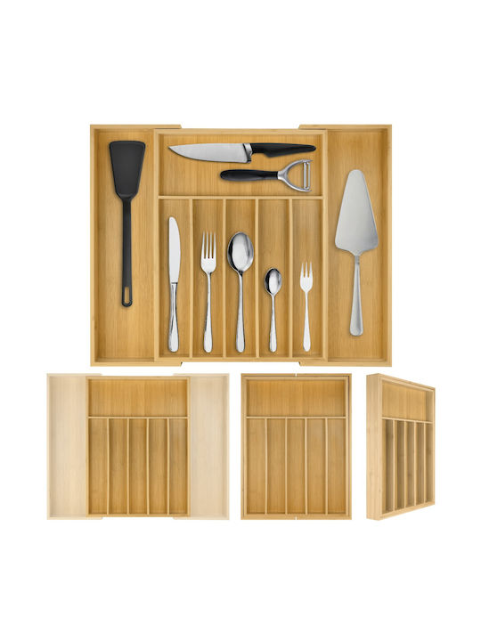 Wellhaus Opening Wooden Drawer Cutlery Tray 32x40x5cm Brown