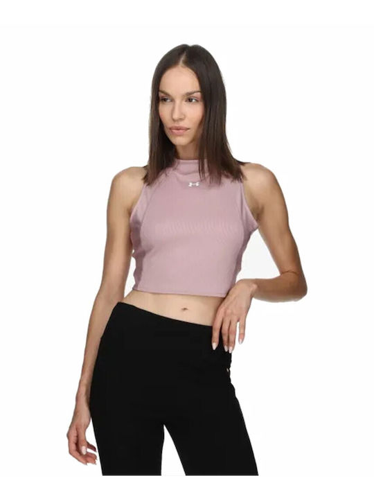 Under Armour Women's Blouse Sleeveless Pink-white