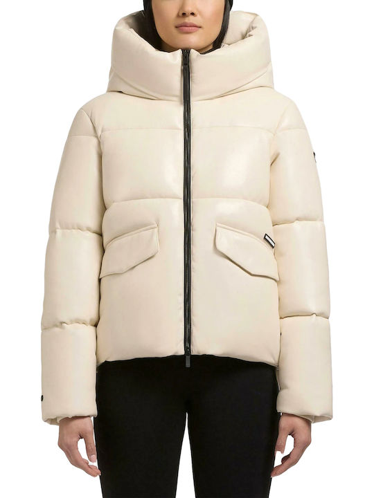 Γυναικείο Μπουφάν για Χειμώνα Cream/white