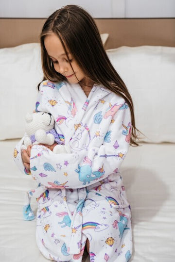 Carmel Kids Hooded Bathrobe White