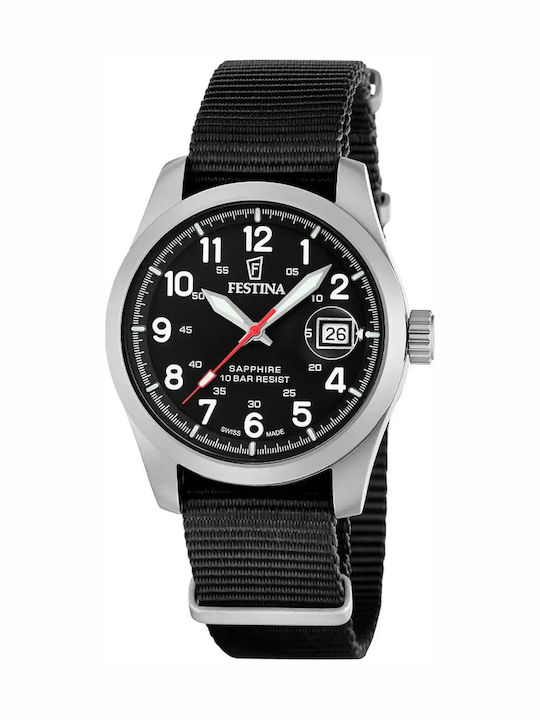 Festina Men's Watch 39mm Battery With Black Fab...