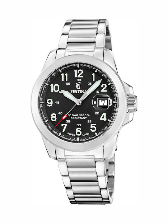 Festina Ανδρικό Ρολόι 41.8mm Μπαταρίας με Ασημί...