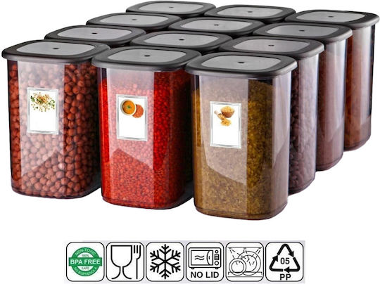 Set 12 Bucăți Vaze Utilizare Generală cu Capac Sticlă Gri 1200ml 12 Bucăți Set 12 Bucăți Vaze Utilizare Generală cu Capac Sticlă Gri 1200ml 12 Bucăți