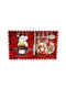 Velve Ornament de masă de Crăciun Cană Ceramic Roșu L28xW17xD10cm.