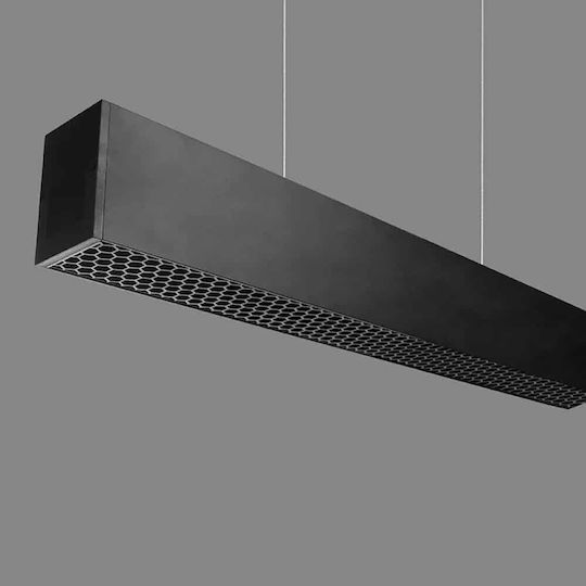 Elmark Led Iluminare Liniară Comercială 24w 48v Cct Honeycomb Gri Închis Reglabil