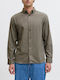 Long-sleeved Flannel Shirt Khaki