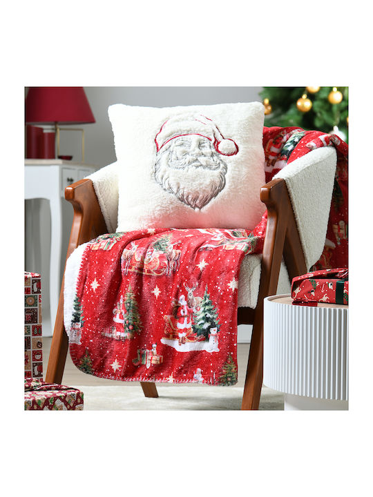 S-f Noel Σετ Κουβέρτα Fleece Καναπέ 130x160εκ. Rouge