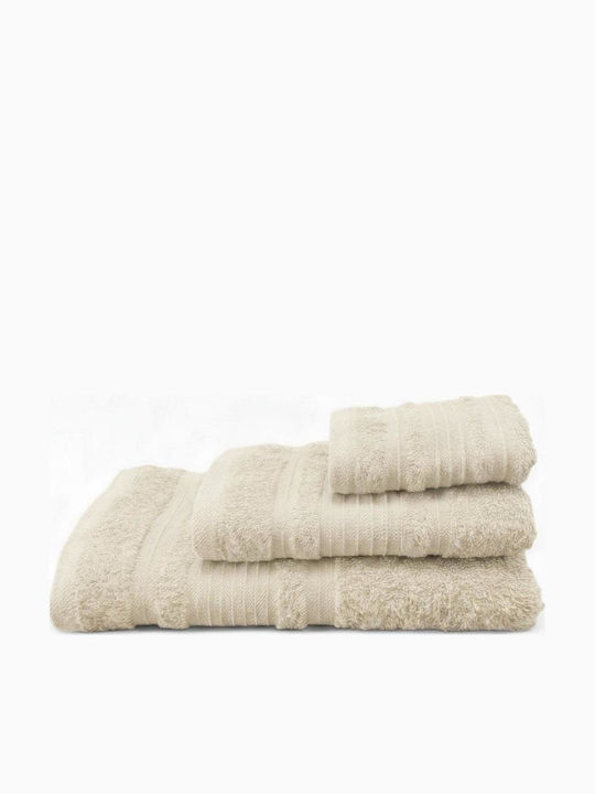 Olia Home Σετ Πετσέτες Μπάνιου 3τμχ Μπεζ Βάρους 550gr/m²