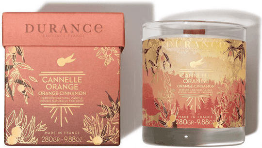 Durance Handmade Christmas Lumânare Aromatice Portocaliu Scorțișoară Fitil Din Lemn + 50h 280g