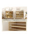 Sideboard Wooden Glossy White and Oak 72x35x77cm