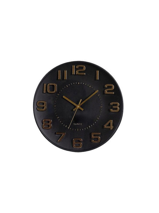 Wanduhr Kunststoff Schwarz 30x4.2cm