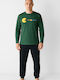 Cherry Men's Winter Pajamas Set Cypress Green