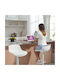 Stool Bar with Back & Adjustable Height White