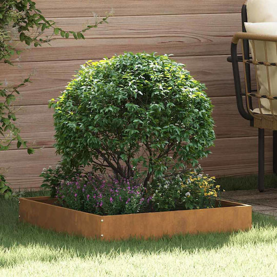 vidaXL Metal Garden Border in Brown Color 60x60cm