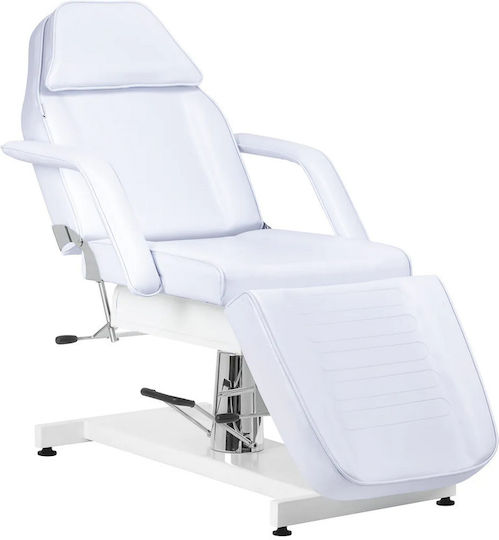 Salon Tech Καρέκλα Αισθητικής Λευκή με Ρυθμιζόμενο Ύψος και Υδραυλική Ανύψωση