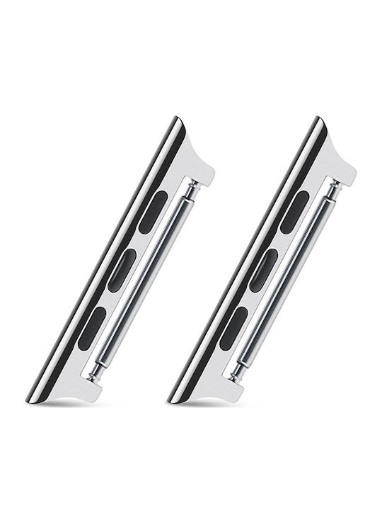 Κουμπί Ανοξείδωτο Ατσάλι Apple Watch 1 2 3 4 5 6 7 Se 38 40 41mm Ασημί