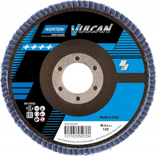 Norton Clipper Τροχός Λείανσης Fld Fdtf 125x22 R842 Nor P120 Vulnz