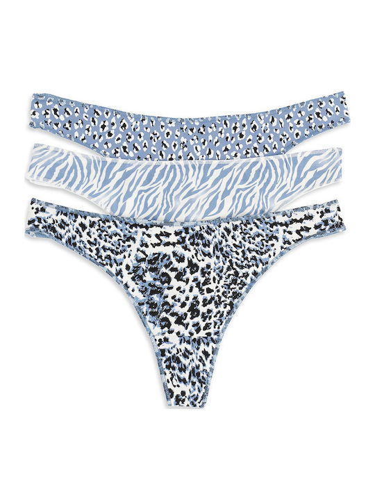 Cotonella Βαμβακερά Women's String 3Pack Multiple
