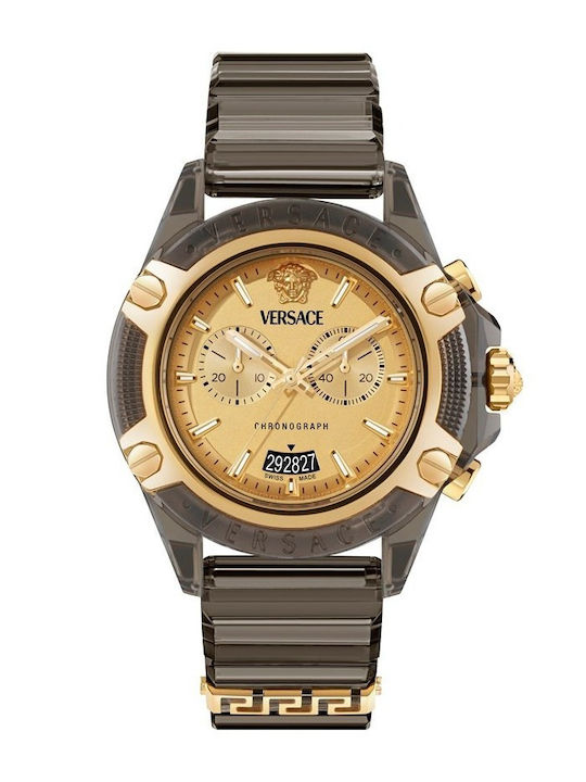 Versace Icon Ceas de Damă cronograf cu Gri Cure...