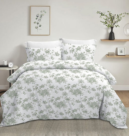 Olia Home Сет Чаршафи 170x260см. Dusty Green 3бр