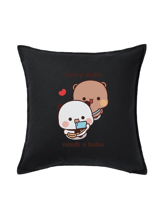 Koupakoupa Sofa Cushion Every Dudu Needs A Bubu 100% Cotton Black 50x50cm