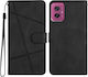 Βάση Στήριξης Σχέδιο Γραμμές Brieftasche Schwarz (Moto G55)
