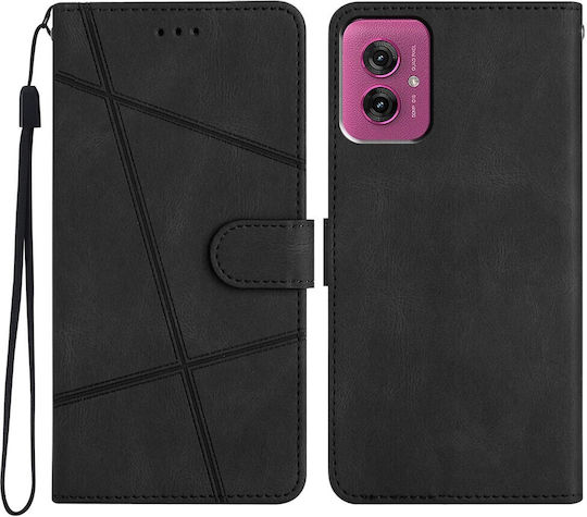 Βάση Στήριξης Σχέδιο Γραμμές Brieftasche Schwarz (Moto G55)