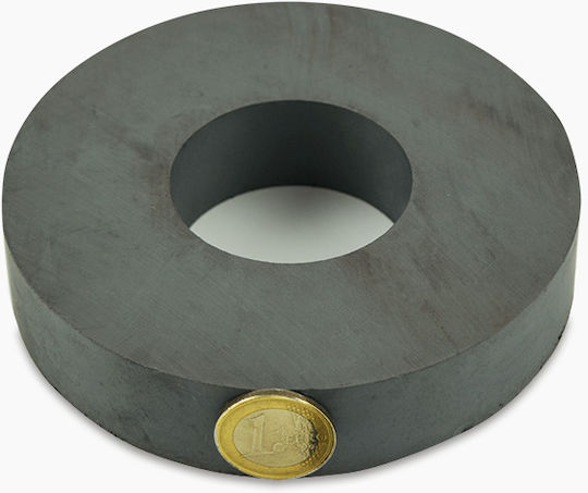 Магнит Рондела Ф120x25x50mm Отвор Ферит Магнитна Сила 21kg