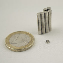 Μαγνήτης Δίσκος Φ3x2mm Νεοδυμίου Δύναμη Έλξης 250gr Μαγνήτης Δίσκος Φ3x2mm Νεοδυμίου Δύναμη Έλξης 250gr
