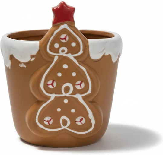 Nakos Weihnachtlich Schale Keramik Braun L9xB7.5xD7.5cm.