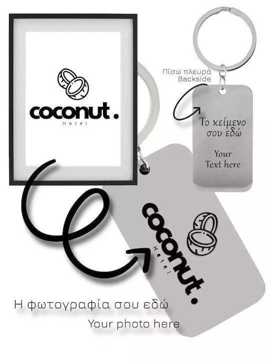 Голям Ключодържател Airbnb Хотели Лого Твоят Текст Гравиране Отзад Стомана Сребърен Ikiga Bijou Box