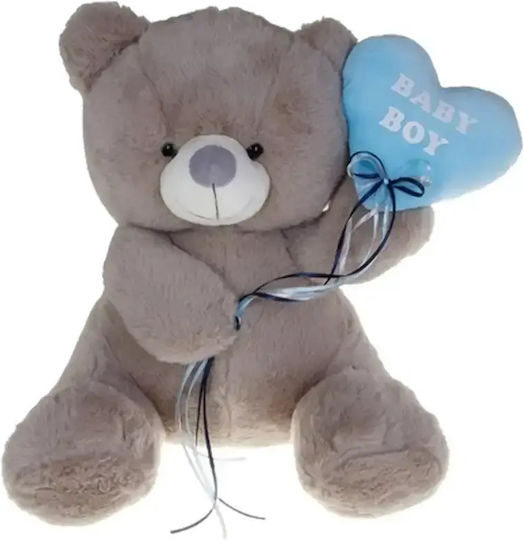 Much Toys & Gifts Teddy Bear Plush 40cm Grey Blue Balloon Heart J254017