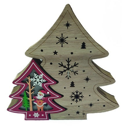 Enchanting Wooden Christmas Decorative Led Decoration – Bright Festive Atmosphere For Your Home