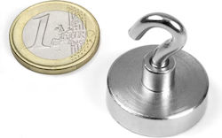 Μαγνήτης Πέλμα Γάντζος Φ25x7mm X M5 Νεοδυμίου Δύναμη Έλξης 18kg
