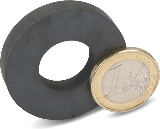 Μαγνήτης Ροδέλα Φ39x7x18mm Οπή Φερρίτης Δύναμη Έλξης 2kg