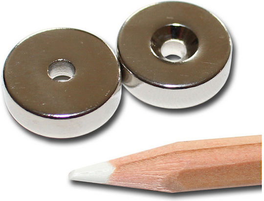Магнит Диск Ф16x5x3.5mm Отвор Фреза Юг Неодим Магнитна Сила 6kg