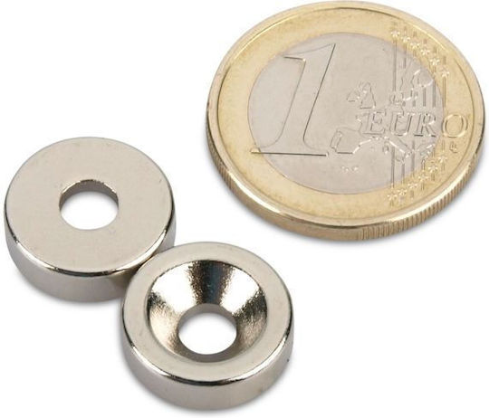 Магнит Диск Ф14x3x3.5mm Отвор Фреза Неодим Магнитна Сила 3kg