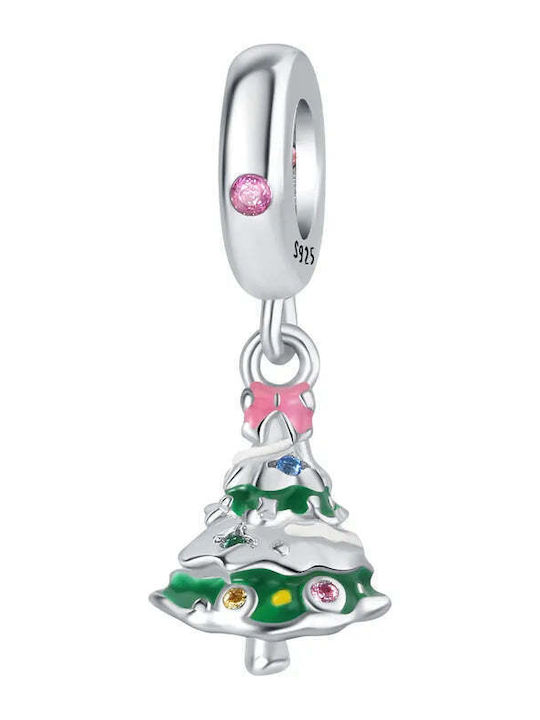 Charmy Charm Brad Din Argint Cu Zircon Verde