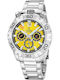 Festina Men's Watch 45mm Chronograph Battery with Silver Metal Bracelet
