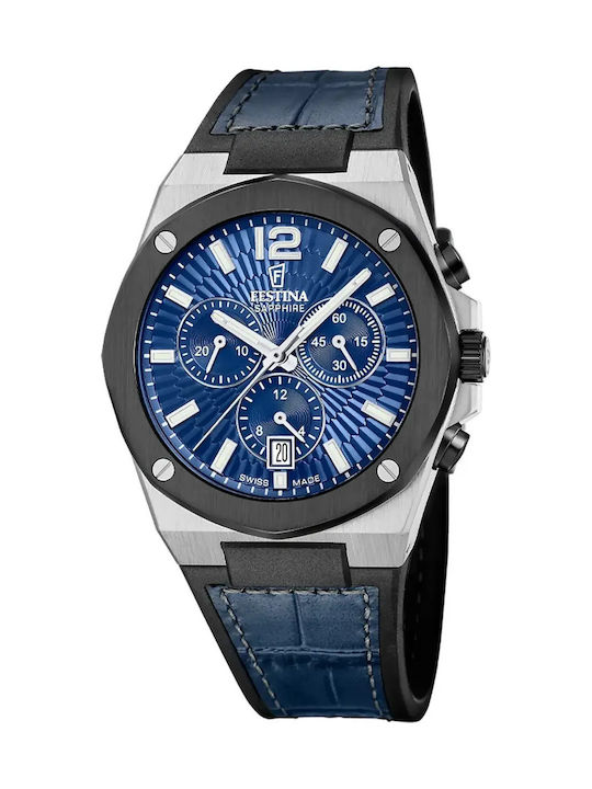 Festina Мъжки часовник 42 мм на батерия със син...