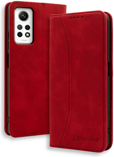Bodycell Книга Изкуствена кожа / Кожа Червен (Redmi Note 12 Pro 4G)