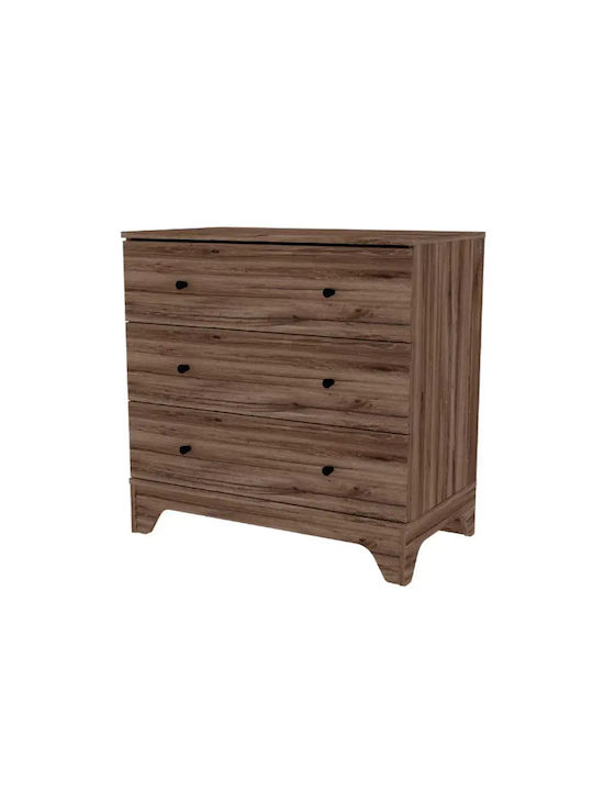 Βρεφική Συρταριέρα με 3 Συρτάρια Καφέ 86x48x92cm